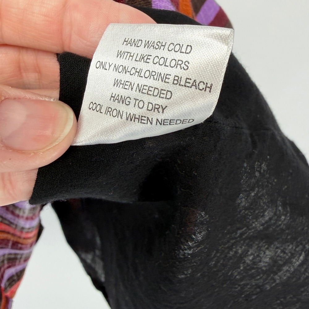 ModCloth Womens Large Multi Color Striped Chevron Linen Blend Sleeveless Dress - Picture 5 of 5